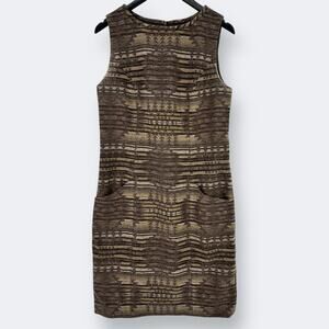 Pendleton Southwestern Print Wool Shift Dress Womens Size 8 Brown Lined